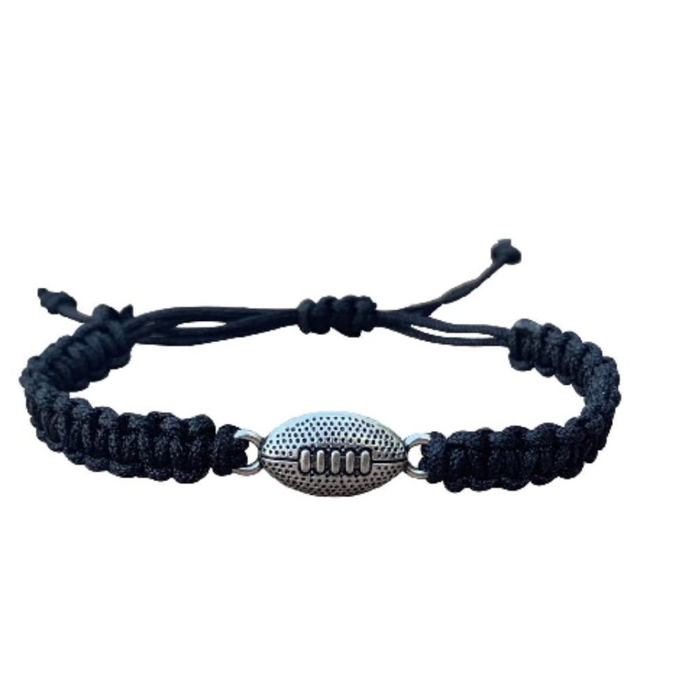 Football Bracelet, Football Jewelry, Adjustable Unisex Football Paracord Bracele